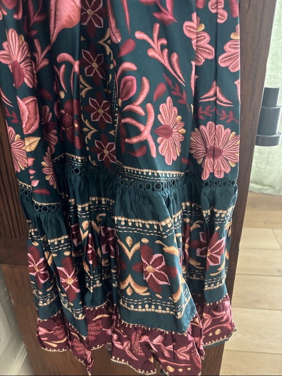 NWT FARM Rio Teal and Pink Floral Midi Dress - Picture 10 of 10